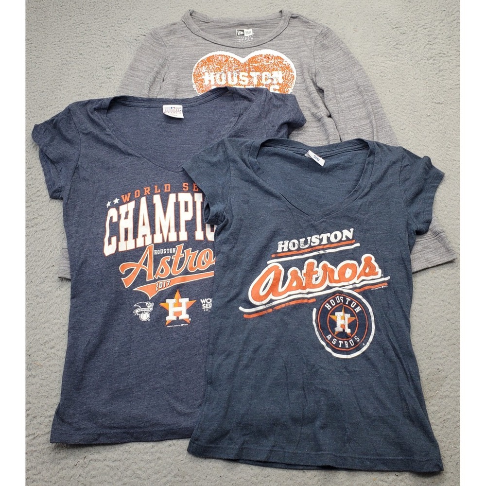 Lot of 3 MLB Houston Astros Champion Shirt Baseball Girls Large Multi Crew Neck - Picture 1 of 16